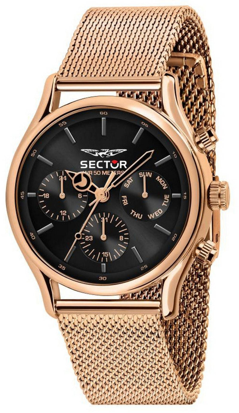 Sector 660 Black Dial Rose Gold Tone Stainless Steel Quartz R3253517010 Men's Watch