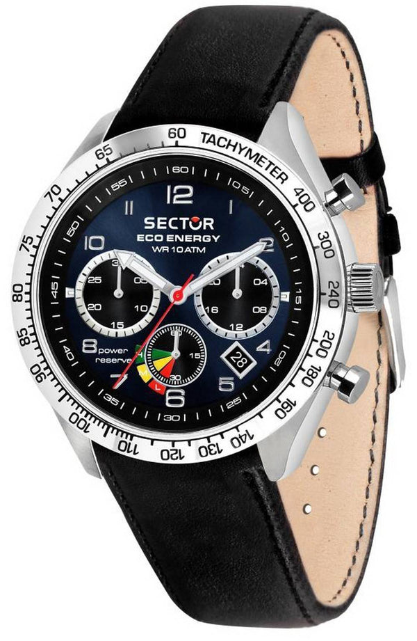 Sector 695 Chronograph Blue Sunray Dial Leather Strap Quartz R3271613002 100M Men's Watch