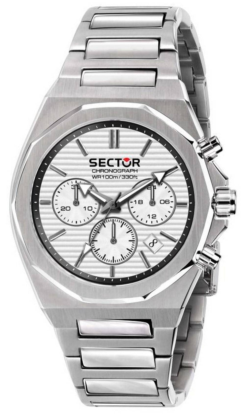 Sector 960 Chronograph White Silver Dial Stainless Steel Quartz R3273628004 100M Men's Watch