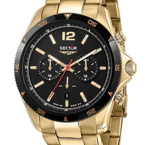 Sector 650 Chronograph Gold Tone Stainless Steel Black Dial Quartz