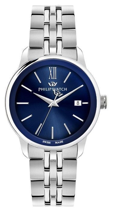 Philip Watch Swiss Made Anniversary Stainless Steel Blue Dial Quartz R8253150040 100M Men's Watch