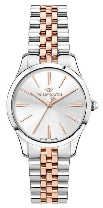 Philip Watch Swiss Made Grace Two Tone Stainless Steel White Dial Quartz R8253208515 100M Women's Watch
