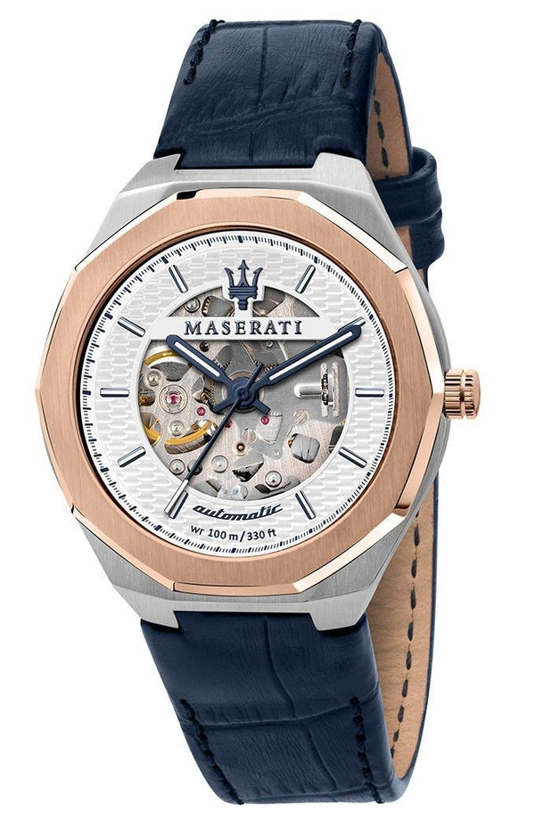 Maserati Stile Limited Edition Leather Strap White Dial Automatic R8821142001 100M Men's Watch