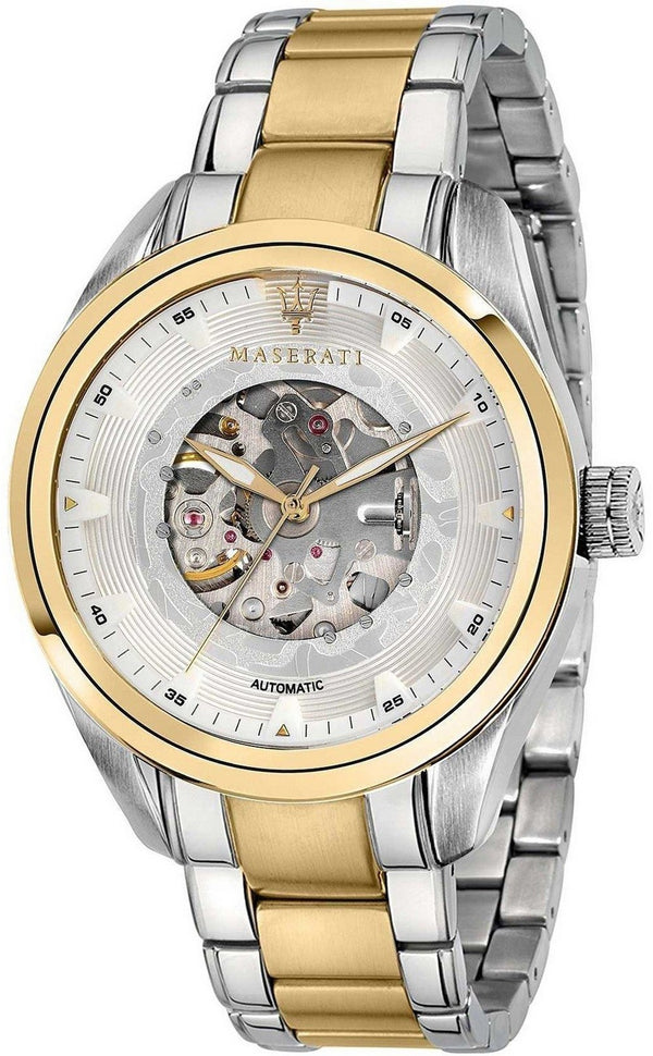 Maserati Traguardo Semi Skeleton Dial Automatic R8823112003 100M Men's Watch