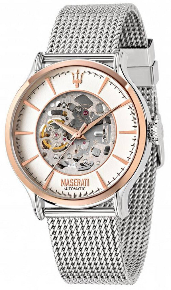 Maserati Epoca Skeleton White Dial Stainless Steel Automatic R8823118004 Men's Watch