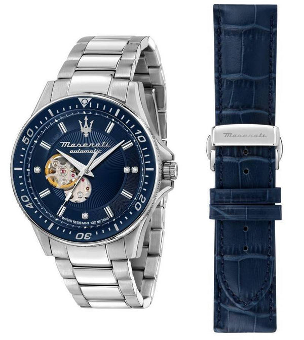 Maserati Sfida Diamond Open Heart Dial Automatic R8823140007 100M Men's Watch