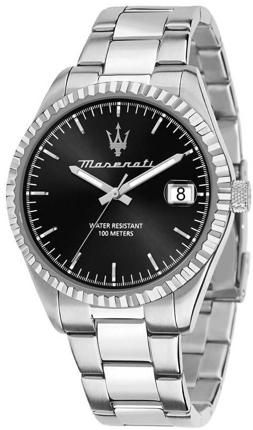 Maserati Competizione Stainless Steel Black Dial Quartz R8853100028 100M Men's Watch