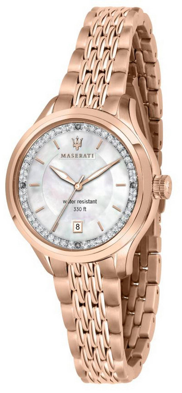 Maserati Traguardo Crystal Accents Mother Of Pearl Dial Quartz R8853112514 100M Women's Watch