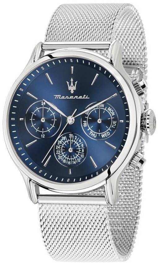 Maserati Epoca Stainless Steel Blue Dial Quartz R8853118019 100M Men's Watch