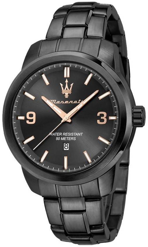 Maserati Successo Stainless Steel Black Dial Quartz R8853121008 Men's Watch