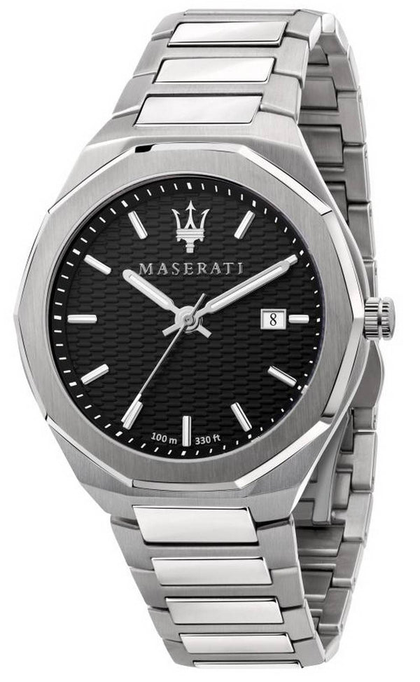Maserati Stile Black Dial Stainless Steel Quartz R8853142003 100M Men's Watch