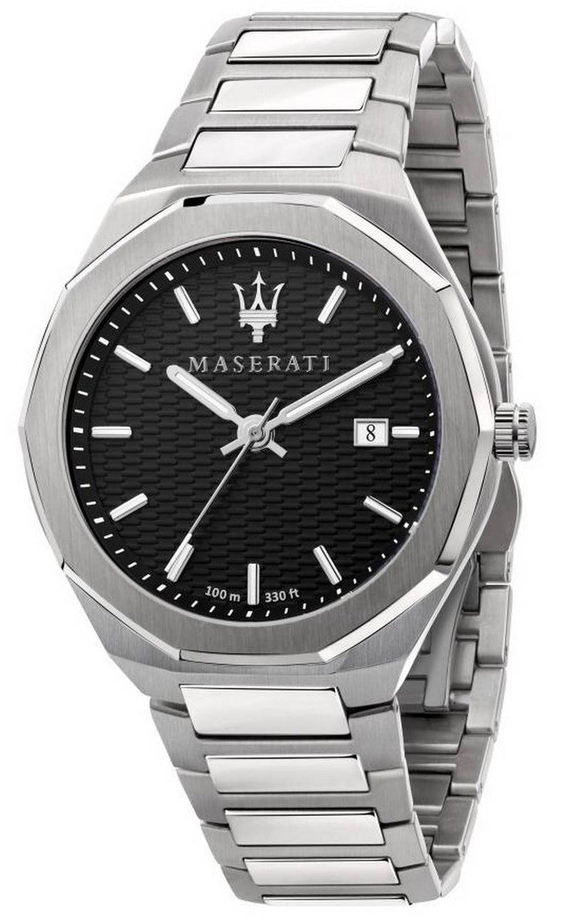 Maserati Stile Black Dial Stainless Steel Quartz R8853142003 100M Men's Watch