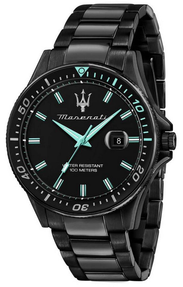 Maserati Aqua Edition Black Dial Stainless Steel Quartz R8853144001 100M Men's Watch