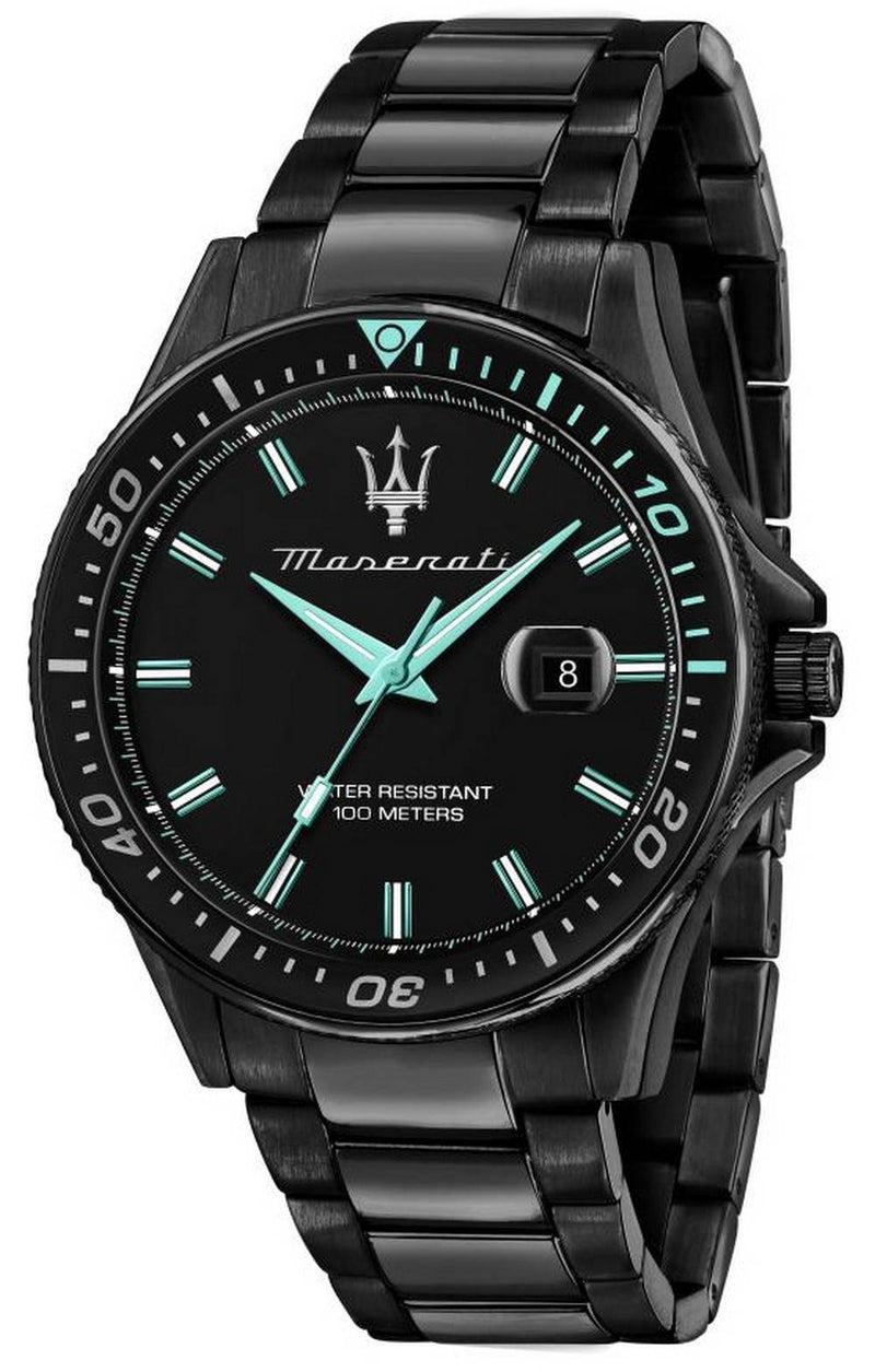 Maserati Aqua Edition Black Dial Stainless Steel Quartz R8853144001 100M Men's Watch