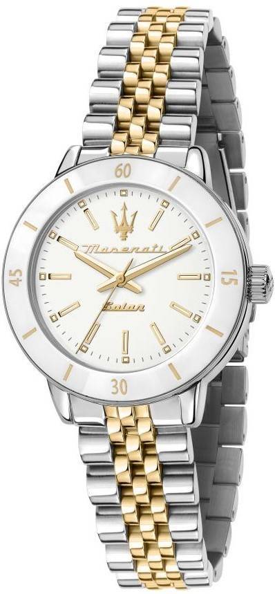 Maserati Successo Two Tone Stainless Steel White Dial Solar R8853145514 Women's Watch