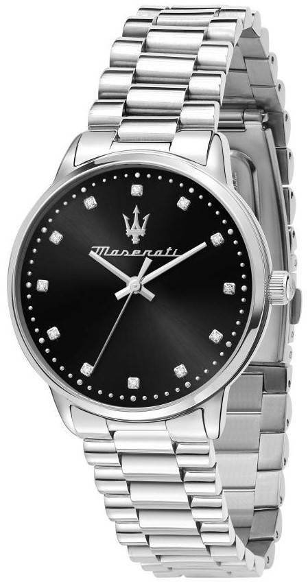 Maserati Royale Crystal Accents Stainless Steel Black Dial Quartz R8853147504 Women's Watch