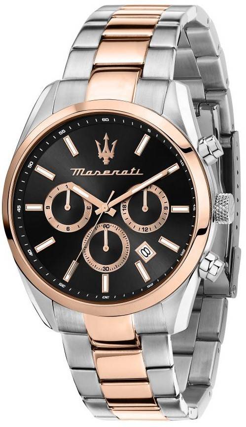 Maserati Successo Two Tone Stainless Steel White Dial Solar R8853151002 Men's Watch