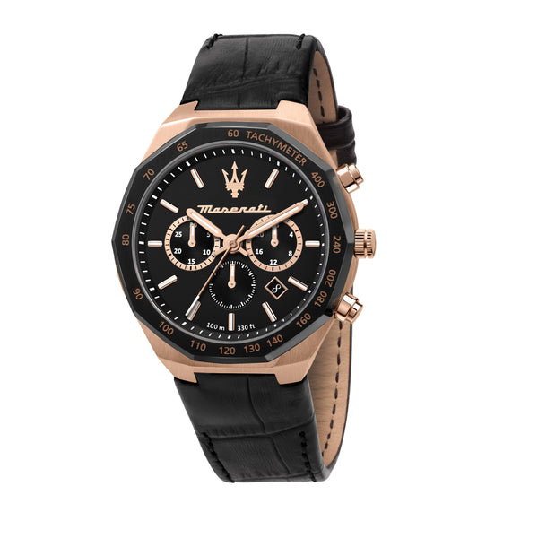 Maserati Stile Chronograph Black Matt Dial Quartz R8871642001 100M Men's Watch