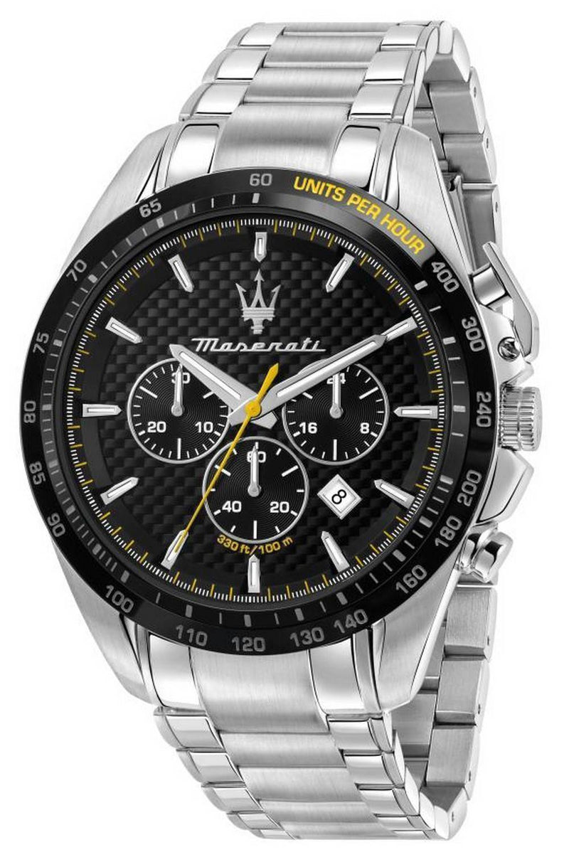 Maserati Traguardo Chronograph Black Dial Stainless Steel Quartz R8873612042 100M Men's Watch