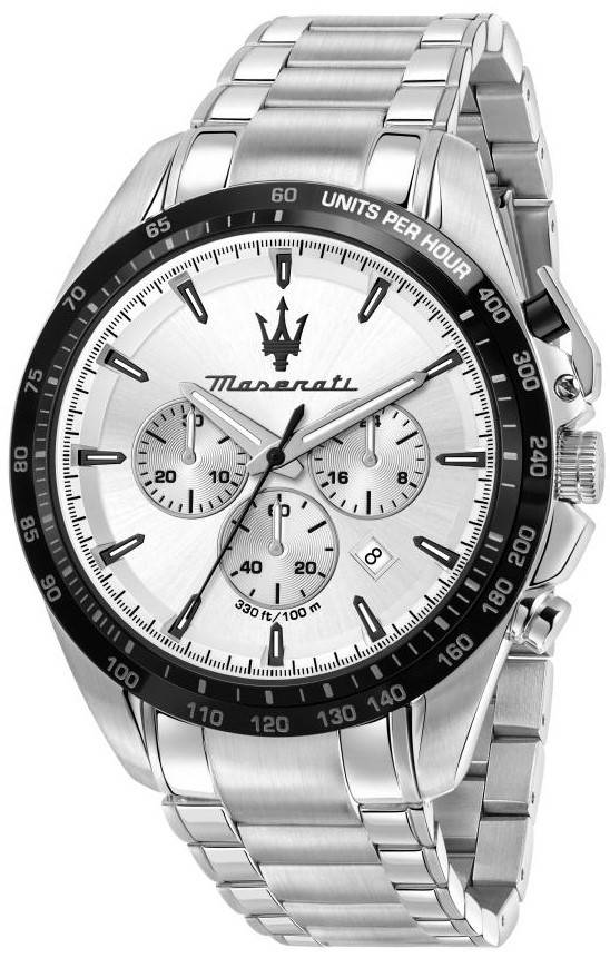 Maserati Traguardo Chronograph Stainless Steel Black Dial Quartz R8873612049 100M Men's Watch