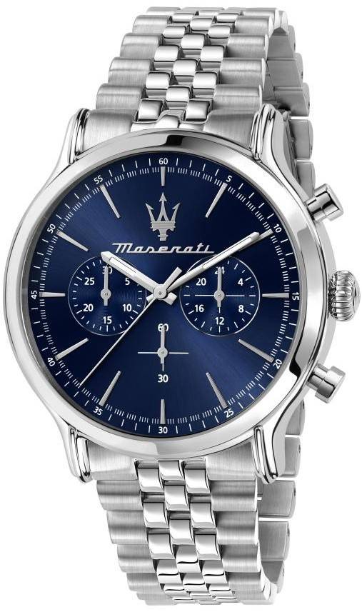 Maserati Epoca Chronograph Stainless Steel Blue Dial Quartz R8873618024 100M Men's Watch