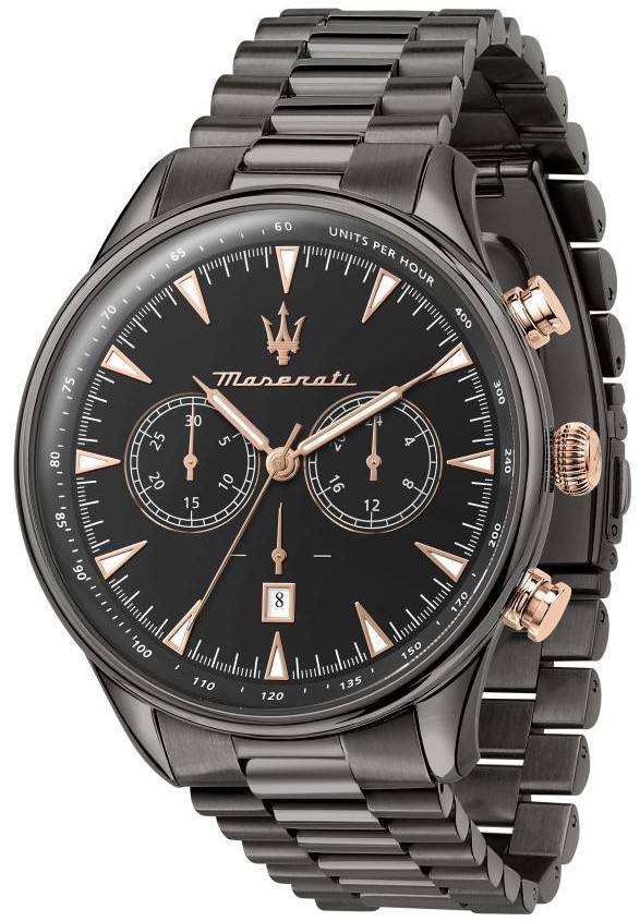 Maserati Tradizione Chronograph Stainless Steel Black Dial Quartz R8873646001 100M Men's Watch