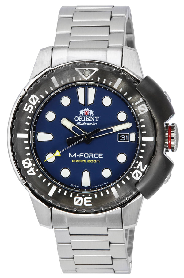 Orient M-Force AC0L Sports Stainless Steel Blue Dial Automatic Diver's RA-AC0L07L00B 200M Men's Watch