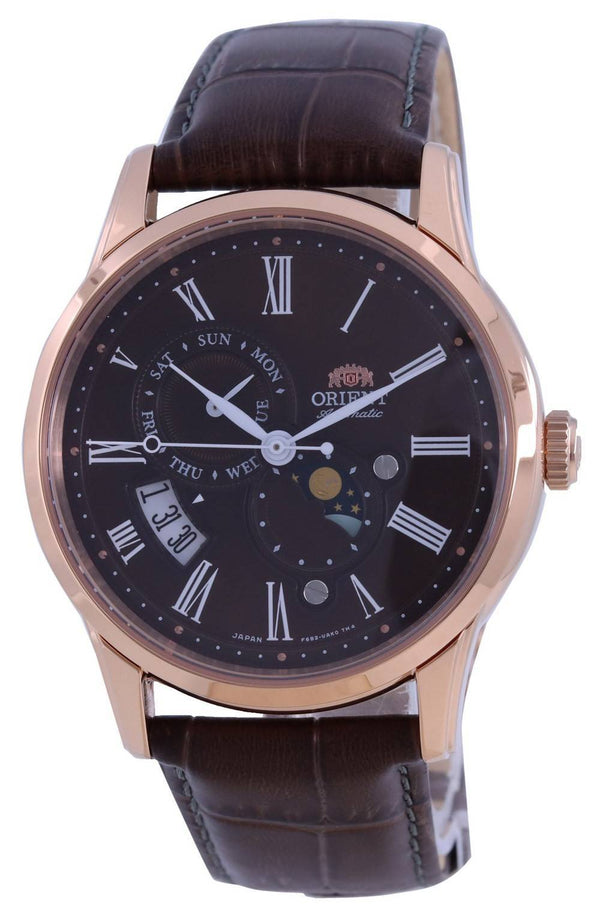 Orient Sun  Moon Brown Dial Leather Strap Automatic RA-AK0009T00C Men's Watch