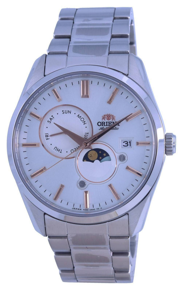 Orient Sun  Moon White Dial Stainless Steel Automatic RA-AK0306S00C Men's Watch