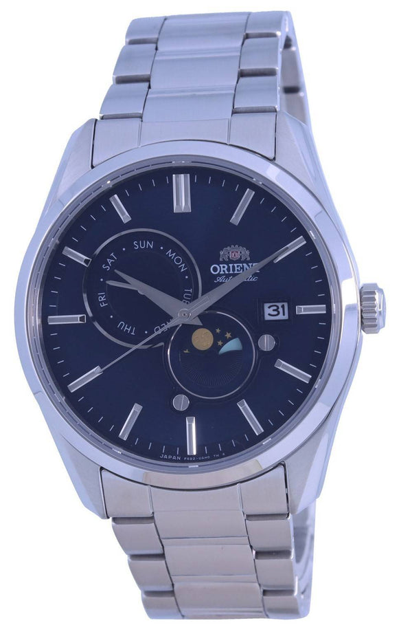 Orient Sun  Moon Blue Dial Stainless Steel Automatic RA-AK0308L00C Men's Watch