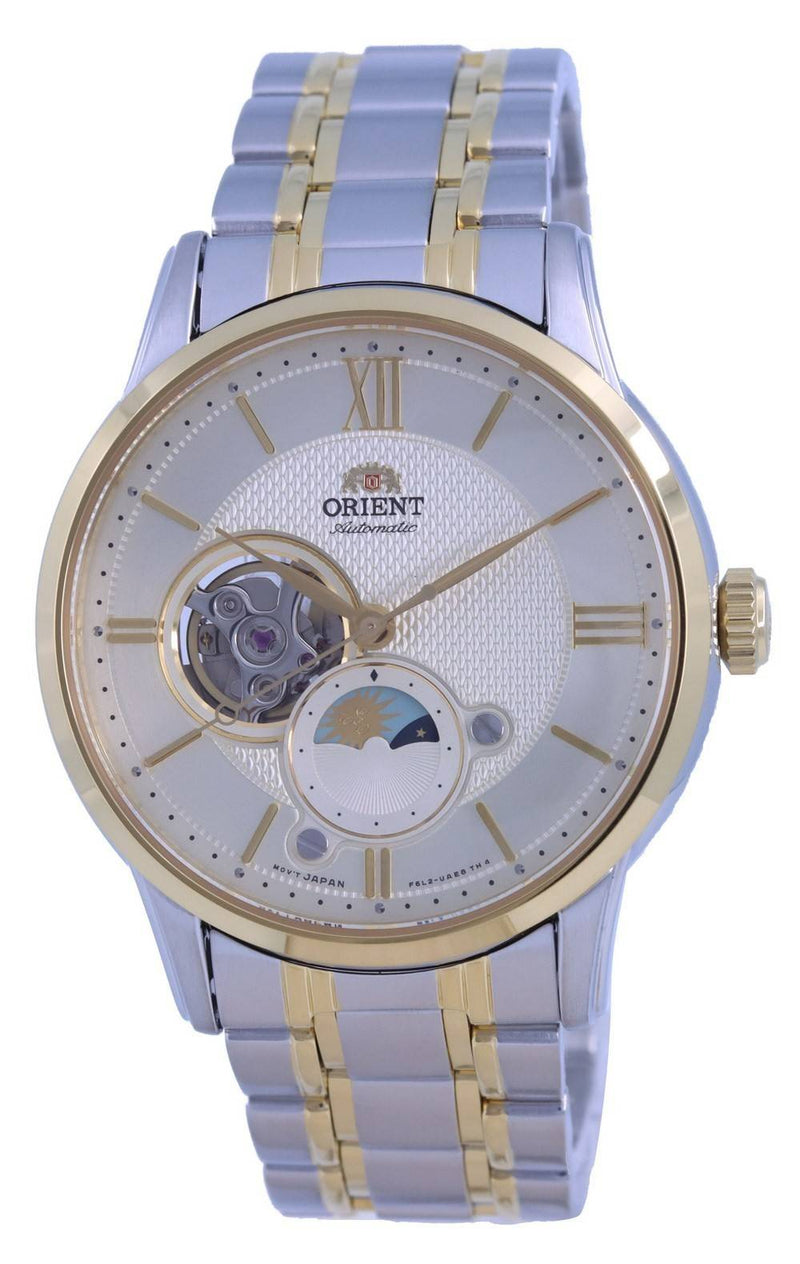 Orient Classic Sun  Moon Open Heart Automatic RA-AS0007S10B Men's Watch