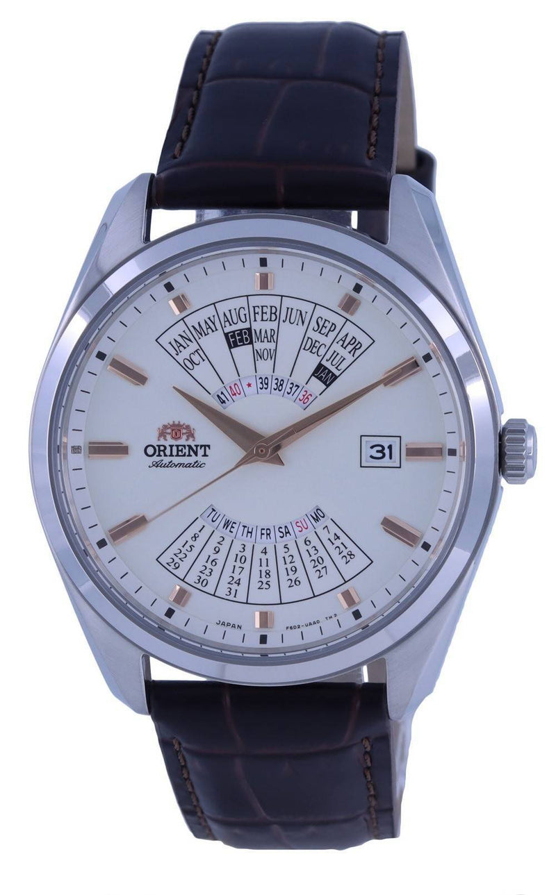 Orient Multi Year Calendar White Dial Leather Automatic RA-BA0005S10B Men's Watch