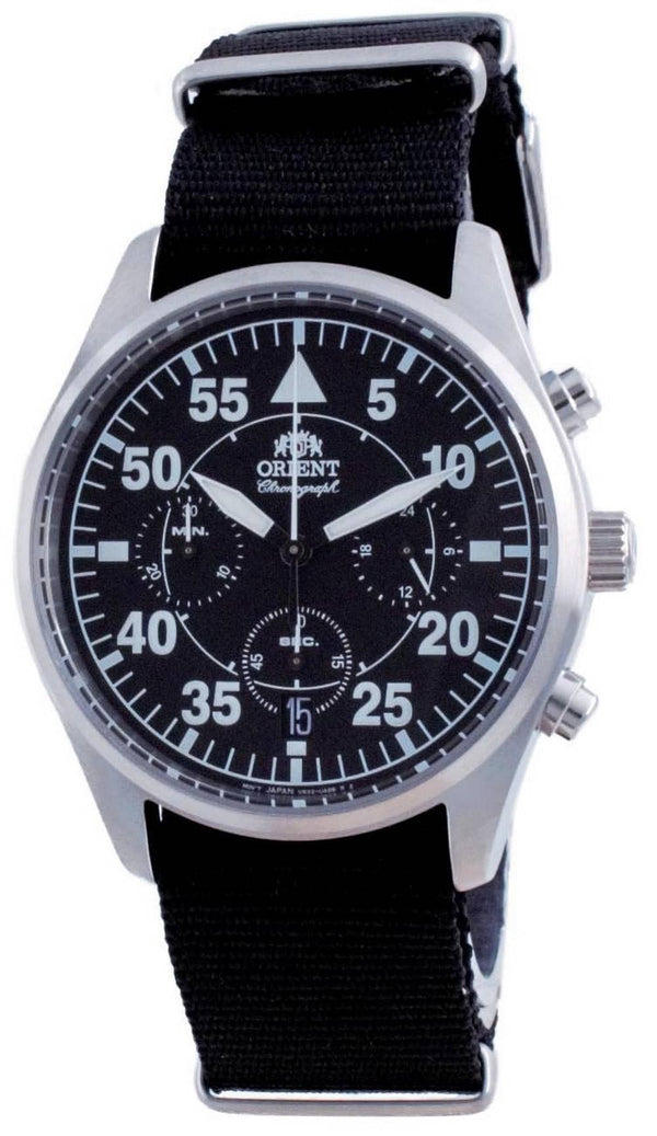 Orient Sports Flight Style Chronograph Black Dial Quartz RA-KV0502B10B Men's Watch