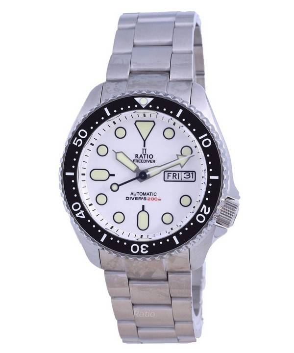 Ratio FreeDiver White Dial Sapphire Crystal Stainless Steel Automatic RTA109 200M Men's Watch