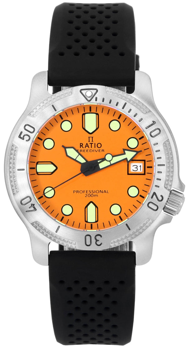 Ratio FreeDiver Professional Sapphire Orange Dial Quartz RTF025 200M Men's Watch