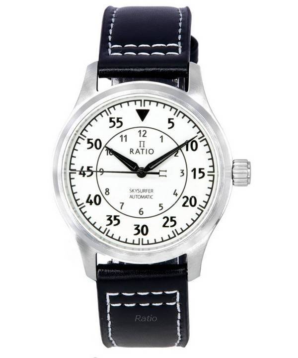 Ratio Skysurfer Pilot Full Luminous Dial Leather Automatic RTS324 200M Men's Watch