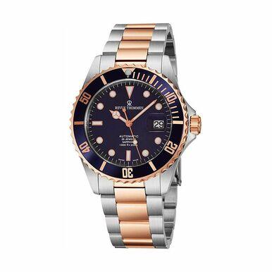 Revue Thommen 17571.2155 Diver Blue Dial Two Tone Rosegold Stainless Steel Swiss Automatic Watch