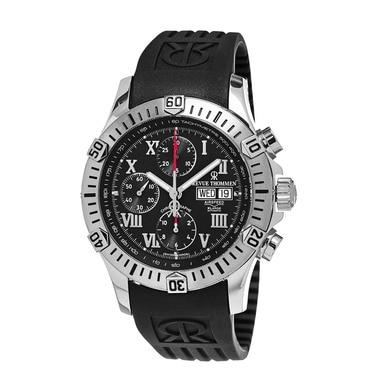 Revue Thommen 16071.6837 Airspeed XLarge Black Dial Rubber Chronograph Automatic Watch