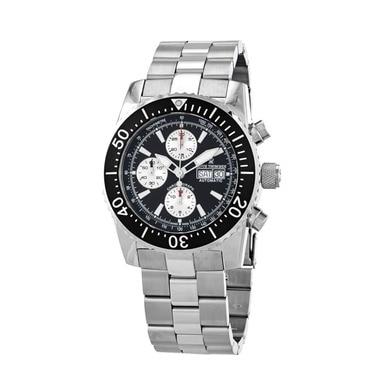 Revue Thommen 17030.6137 Diver Silver Stainless Steel Black Dial Chronograph Automatic Watch