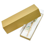 Cream/White Lacquer Dipped Natural Rose with Green Leaves and Stem