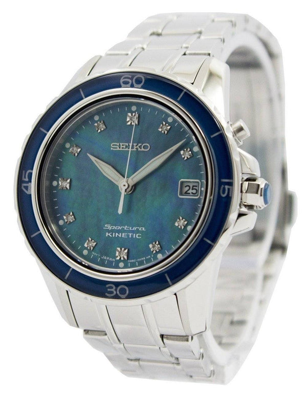 Seiko Sportura Kinetic Diamonds Dial Indices SKA873 SKA873P1 SKA873P Women's Watch