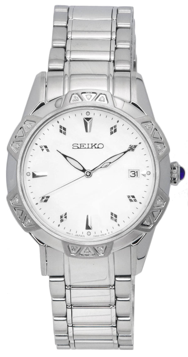 Seiko Diamonds Conceptual Mother Of Pearl Dial Quartz SKK727 SKK727P1 SKK727P 100M Women's Watch