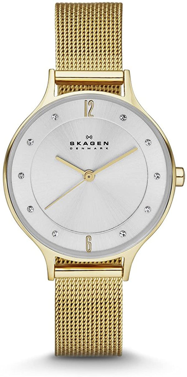 Skagen Anita Gold Tone Mesh Bracelet Crystallized SKW2150 Women's Watch