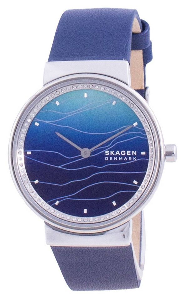 Skagen Annelie Blue Dial Leather Strap Quartz SKW2903 Women's Watch