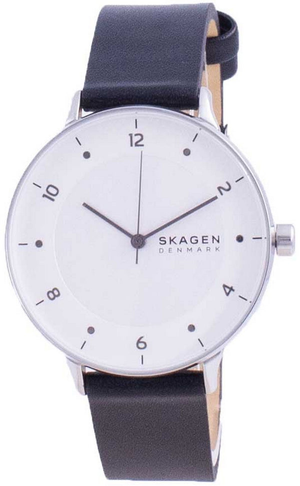 Skagen Riis White Dial Leather Strap Quartz SKW2919 Women's Watch