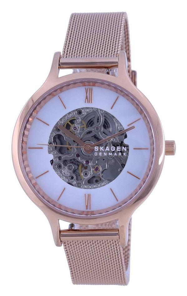 Skagen Anita Skeleton Mother Of Pearl Dial Automatic SKW2960 Women's Watch