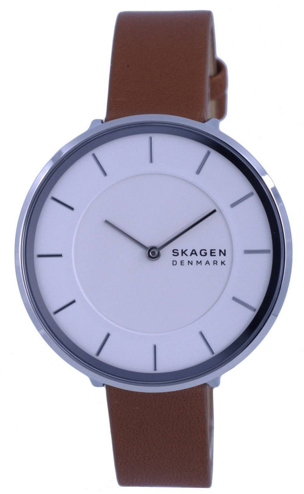 Skagen Gitte Leather White Dial Quartz SKW3015 Women's Watch
