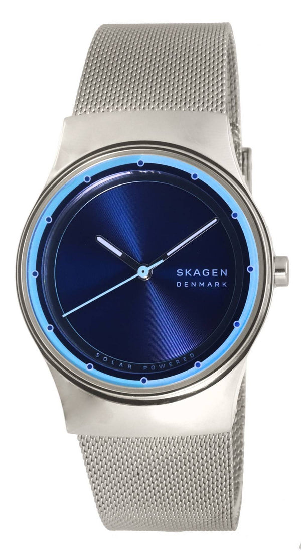 Skagen Sol Stainless Steel Mesh Ocean Blue Dial Solar Powered SKW3024 Women's Watch