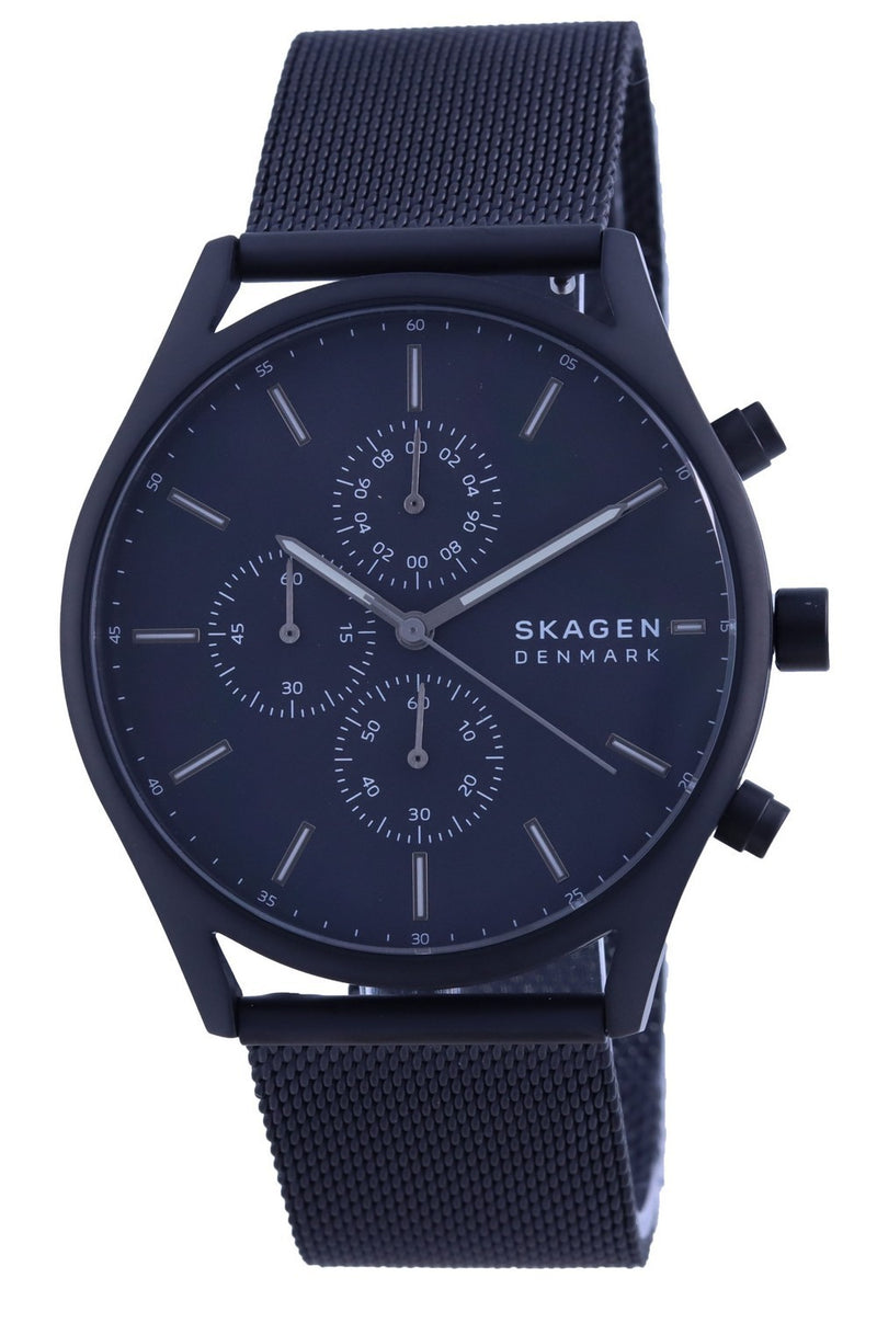 Skagen Holst Black Dial Chronograph Stainless Steel Quartz SKW6651 Men's Watch