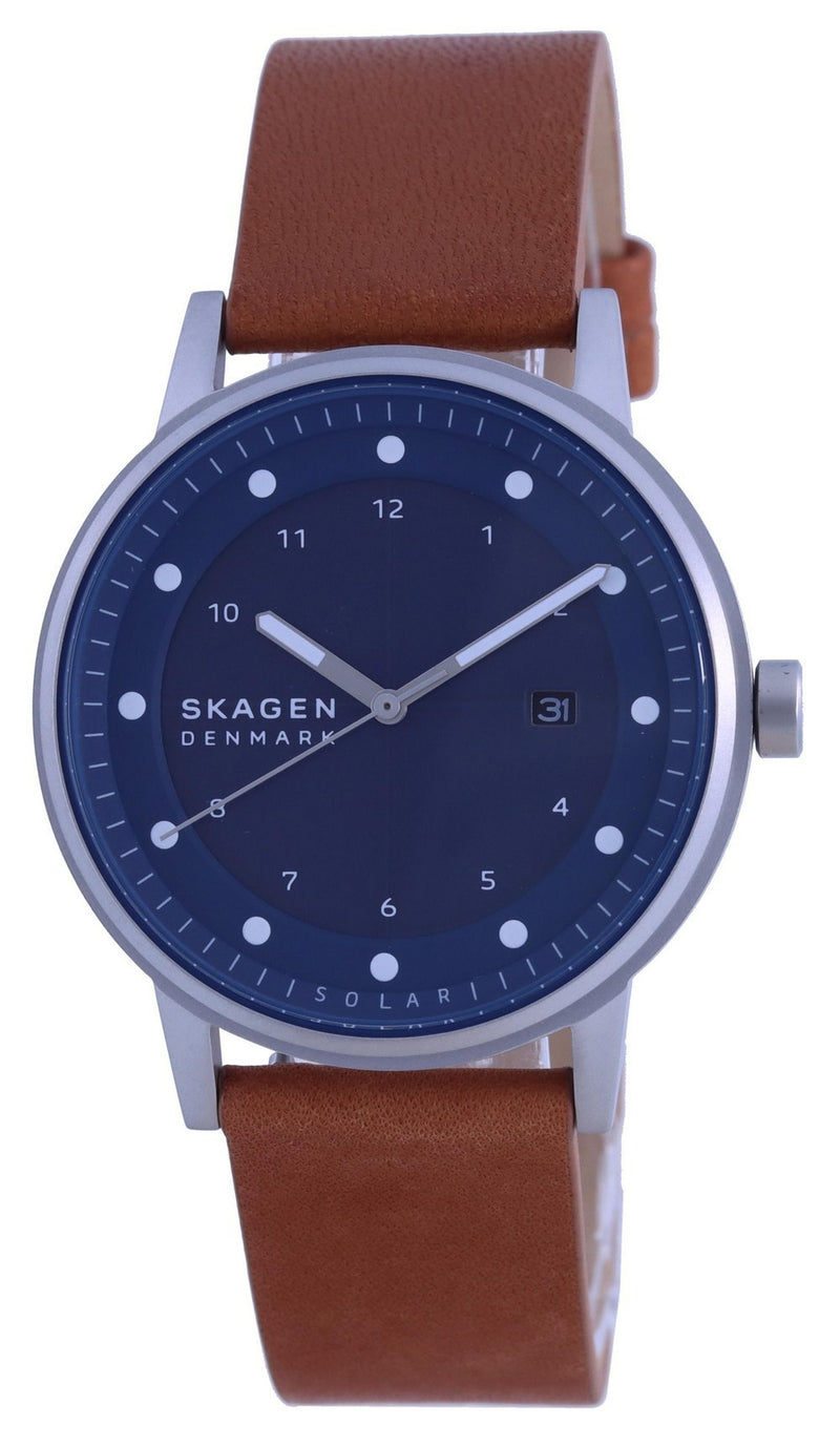 Skagen Henriksen Blue Dial Leather Strap Solar SKW6739 Men's Watch